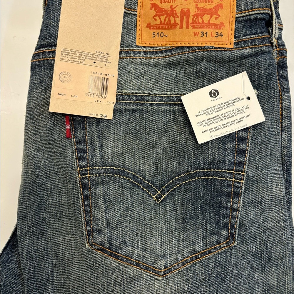 Levi's 510 W31 L34 Waterless Skinny Jeans with Medium Wash